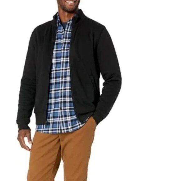 Amazon Essentials Mens Sweatshirt Size Medium Black  Fleece Mock Neck Full-Zip - Picture 5 of 9